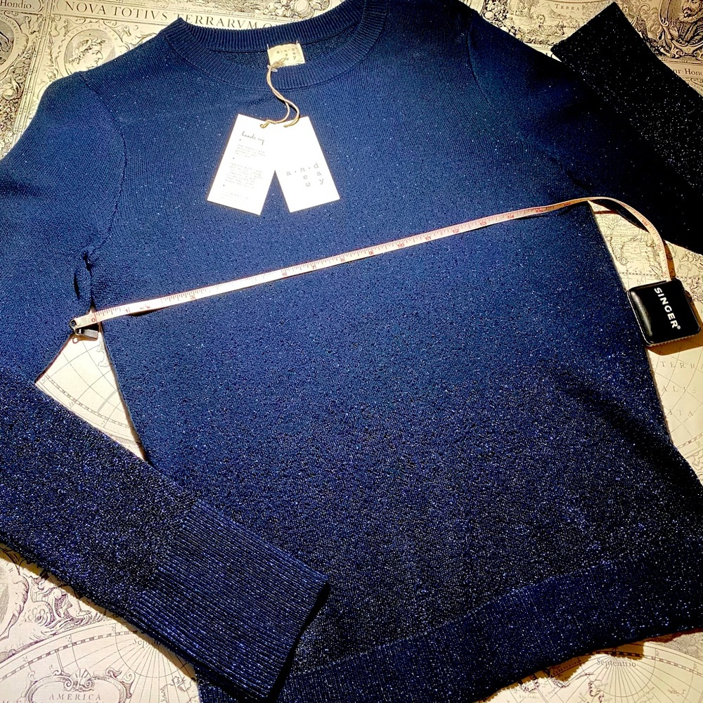A new day graduated glitz sweater XS navy shimmer